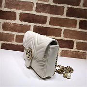 Gucci Pearly Marmont Flap Belt Bag Leather White 476809 - 2