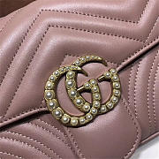 Gucci Pearly Marmont Flap Belt Bag Leather pink 476809 - 3