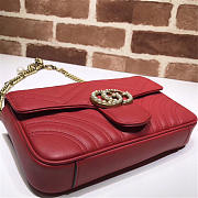 Gucci Pearly Marmont Flap Belt Bag Leather Red 476809 - 3