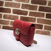Gucci Pearly Marmont Flap Belt Bag Leather Red 476809 - 4