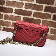 Gucci Pearly Marmont Flap Belt Bag Leather Red 476809 - 6