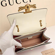 Gucci Queen Margaret Calfskin Handle Bag In White Red 476541 - 2