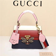 Gucci Queen Margaret Calfskin Handle Bag In Red Blue 476541 - 2