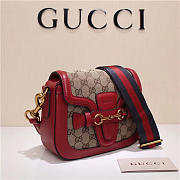 Gucci Original Canvas Calfskin Shoulder Bag Red 384821 - 4