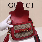 Gucci Original Canvas Calfskin Shoulder Bag Red 384821 - 5