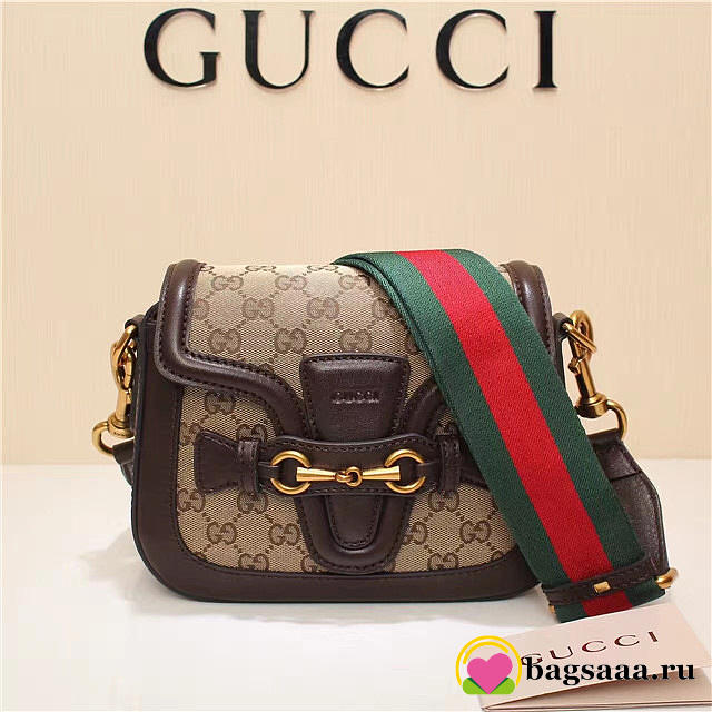 Gucci Original Canvas Calfskin Shoulder Bag Coffee 384821 - 1