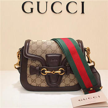 Gucci Original Canvas Calfskin Shoulder Bag Coffee 384821