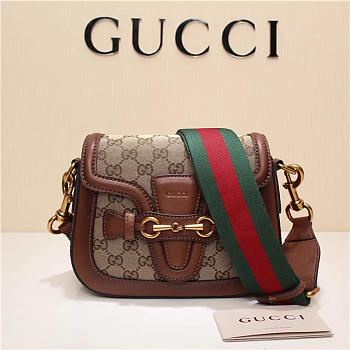 Gucci Original Canvas Calfskin Shoulder Bag Khaki 384821