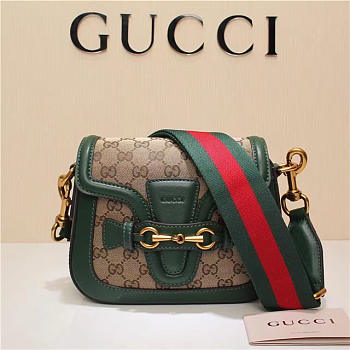 Gucci Original Canvas Calfskin Shoulder Bag Green 384821