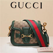 Gucci Original Canvas Calfskin Shoulder Bag Green 384821 - 4
