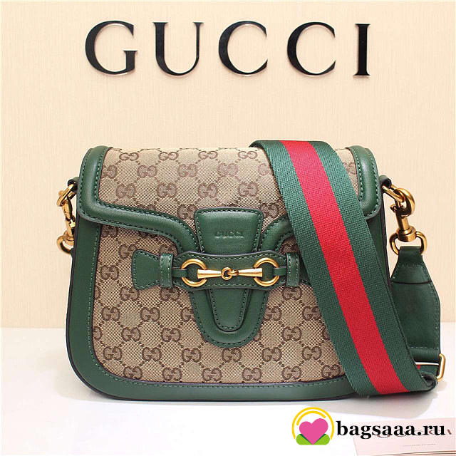 Gucci Original Canvas Calfskin Large Shoulder Bag Green - 1