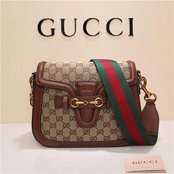 Gucci Original Canvas Calfskin Large Shoulder Bag Khaki