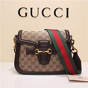 Gucci Original Canvas Calfskin Large Shoulder Bag Coffee - 6