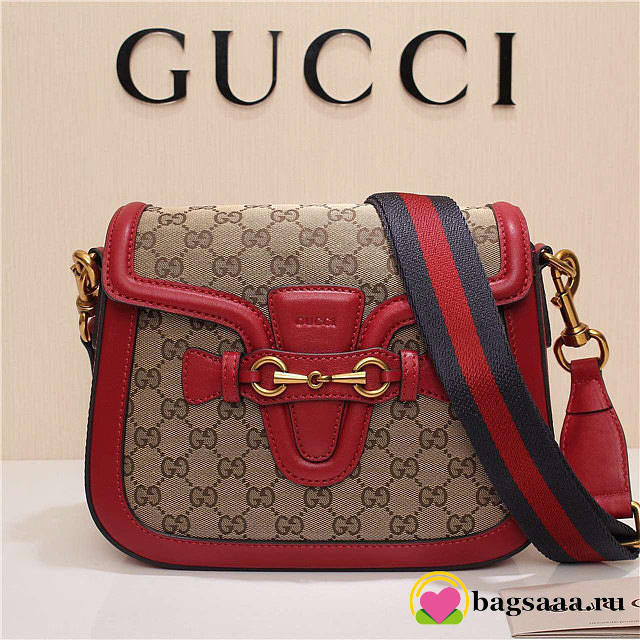 Gucci Original Canvas Calfskin Large Shoulder Bag Red - 1