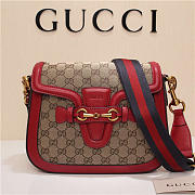 Gucci Original Canvas Calfskin Large Shoulder Bag Red - 1