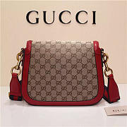 Gucci Original Canvas Calfskin Large Shoulder Bag Red - 2