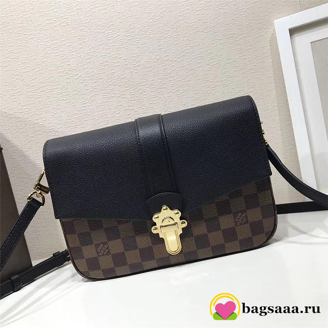 Louis Vuitton Damier Ebene Cuir Taurillon Bag Black - 1