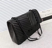 Chanel original lambskin double flap bag black 30cm - 2