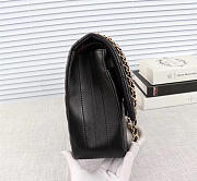 Chanel original lambskin double flap bag black 30cm with Gold hardware - 3