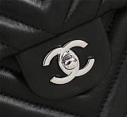 Chanel original lambskin double flap bag black 30cm with Silver hardware - 2