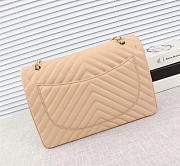 Chanel original lambskin double flap bag Pink 33cm with Gold hardware - 4