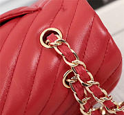 Chanel original lambskin double flap bag Red 33cm with Gold hardware - 4