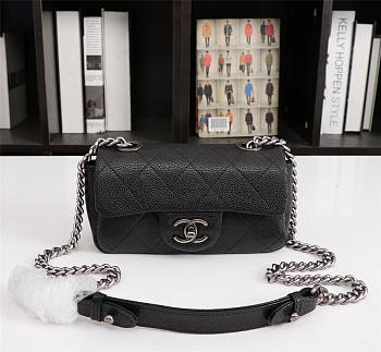 Chanel Caviar Leather Handbag Black