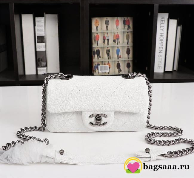 Chanel Caviar Leather Handbag White  - 1