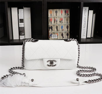 Chanel Caviar Leather Handbag White 