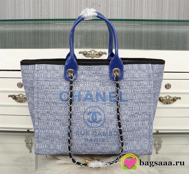 Chanel Large canvas beach bag with Blue - 1