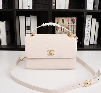Chanel Calfskin Corssbody Handbag white