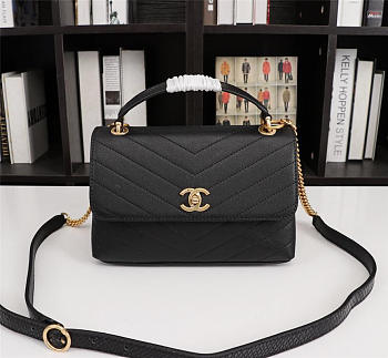 Chanel Calfskin Corssbody Handbag Black