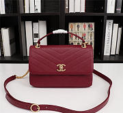 Chanel Calfskin Corssbody Handbag Red - 1