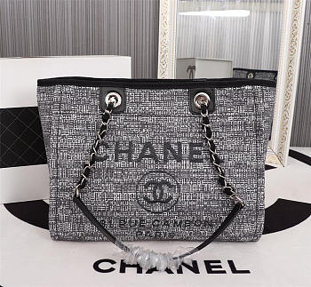 Chanel original canvas large shopping bag gray 32cm