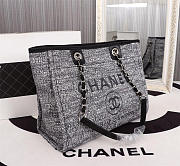 Chanel original canvas large shopping bag gray 32cm - 2