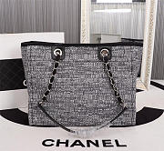 Chanel original canvas large shopping bag gray 32cm - 5