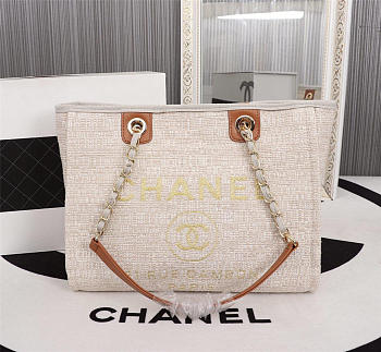 Chanel original canvas large shopping bag beige 32cm