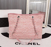 Chanel original canvas large shopping bag Pink 32cm - 3