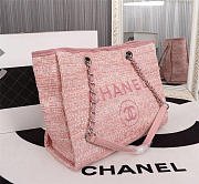 Chanel original canvas large shopping bag Pink 32cm - 4
