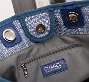 Chanel original canvas large shopping bag Blue 32cm - 6