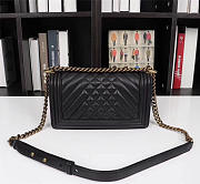 Chanel Boy Bag Lambskin Leather Black with gold hardware - 4