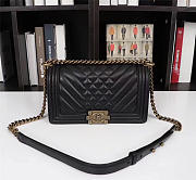 Chanel Boy Bag Lambskin Leather Black with gold hardware - 1
