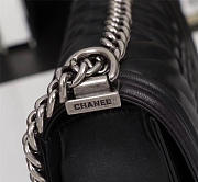 Chanel Boy Bag Lambskin Leather Black with silver hardware - 3