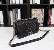 Chanel Boy Bag Lambskin Leather Black with silver hardware - 5