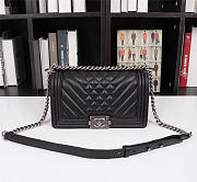 Chanel Boy Bag Lambskin Leather Black with silver hardware - 6