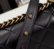 Chanel Boy Bag Lambskin Leather in Black gold hardware - 2