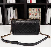Chanel Boy Bag Lambskin Leather in Black gold hardware - 3