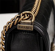 Chanel Boy Bag Lambskin Leather in Black gold hardware - 5