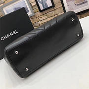 Chanel Calfskin Leather shopping bag balck - 3