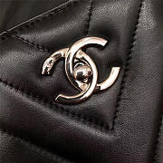 Chanel Calfskin Leather shopping bag balck - 6